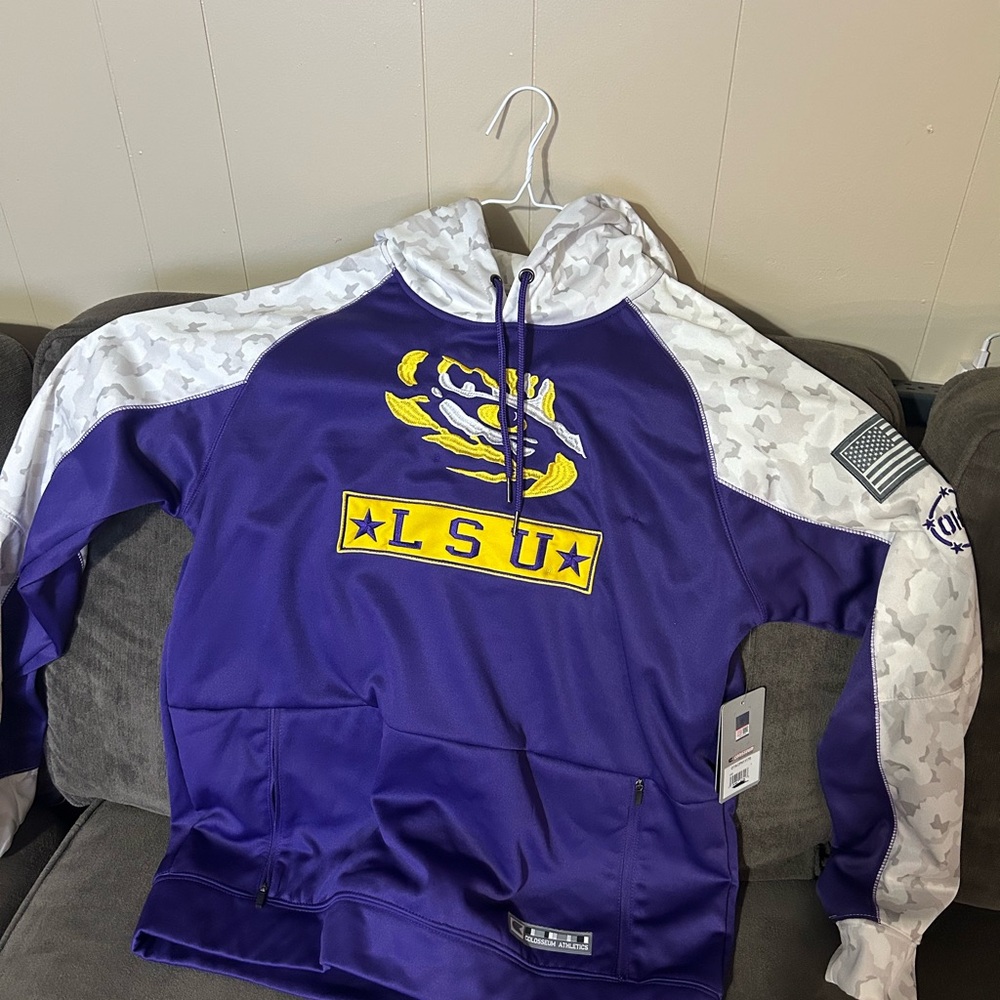 Colosseum Purple and White Hoodie LSU